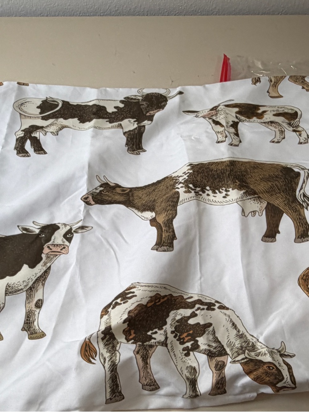 Cow Print Cotton Bedding Sheet - White and Brown